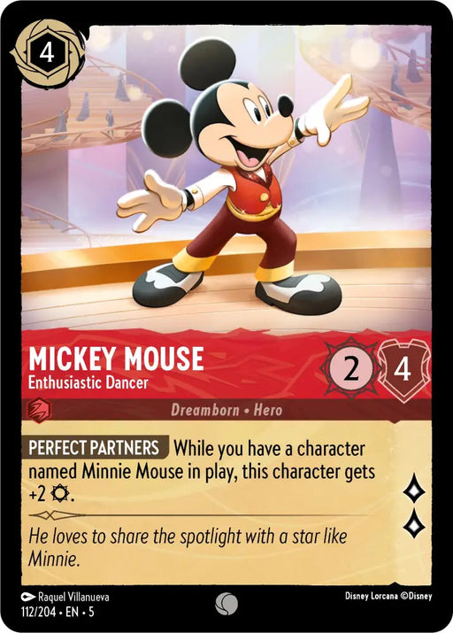 Mickey Mouse - Enthusiastic Dancer (112/204) [Shimmering Skies] - Lorcana Single