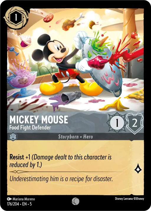 Mickey Mouse - Food Fight Defender (176/204) [Shimmering Skies] - Lorcana Single
