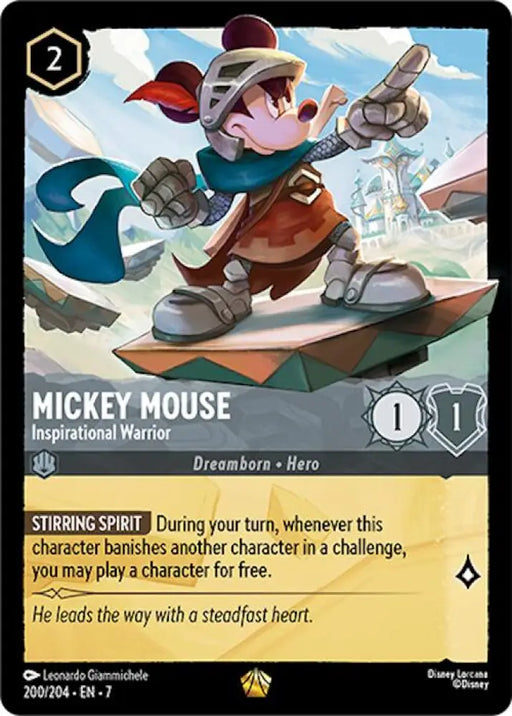 Mickey Mouse - Inspirational Warrior (200/204) [Archazia’s Island] - Lorcana Single