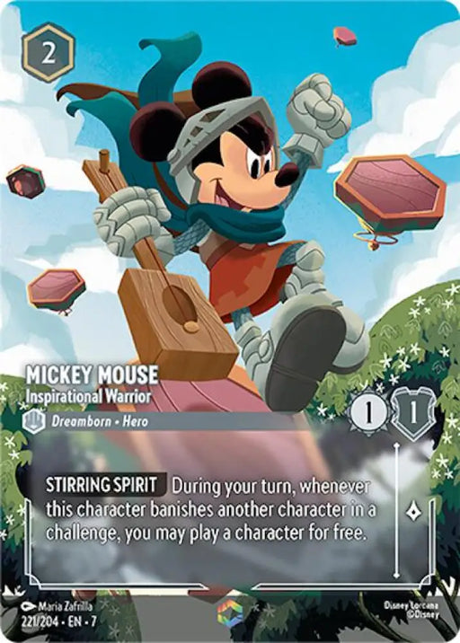 Mickey Mouse - Inspirational Warrior (Enchanted) (221/204) [Archazia’s Island] - Lorcana Single