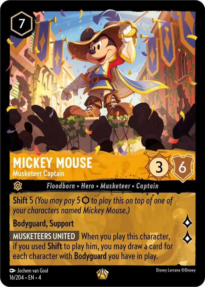 Mickey Mouse - Musketeer Captain (16/204) [Ursula’s Return] - Lorcana Single