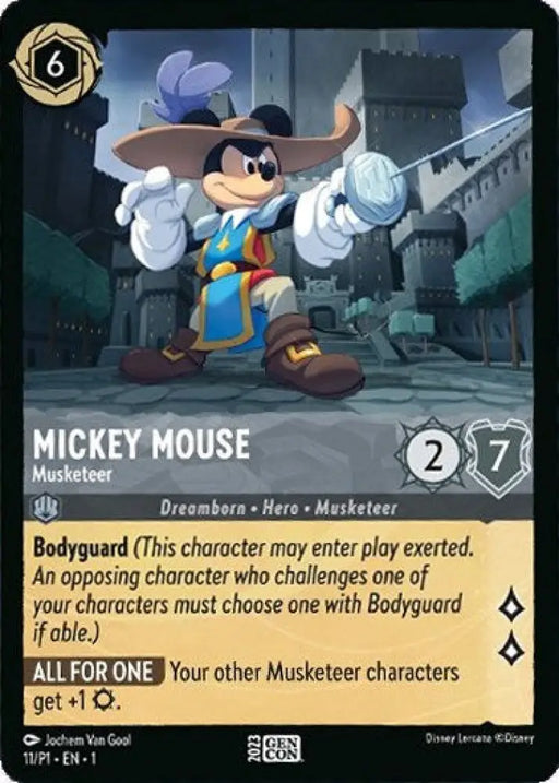 Mickey Mouse - Musketeer (GenCon 2023) (11/P1) [Promo Cards] - Lorcana Single