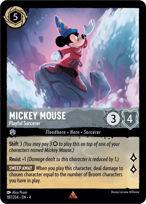 Mickey Mouse - Playful Sorcerer (187/204) (187/204) [Ursula’s Return] - Lorcana Single