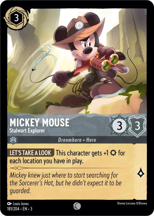 Mickey Mouse - Stalwart Explorer (181/204) [Into the Inklands] - Lorcana Single
