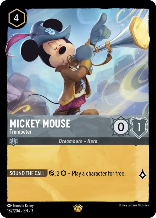 Mickey Mouse -Trumpeter (182/204) [Into the Inklands] - Lorcana Single