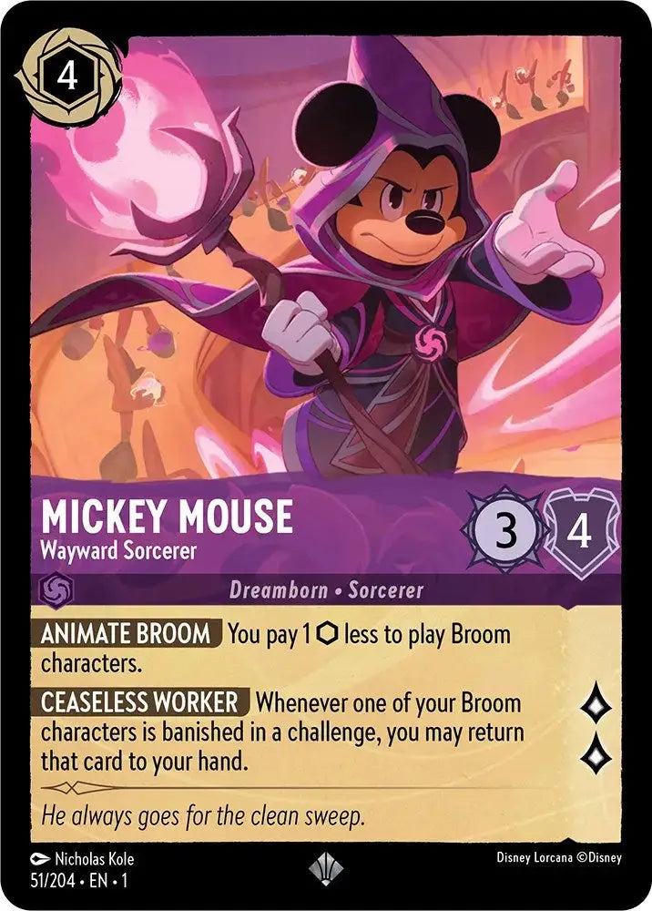Mickey Mouse - Wayward Sorcerer (51/204) [The First Chapter] - Lorcana Single