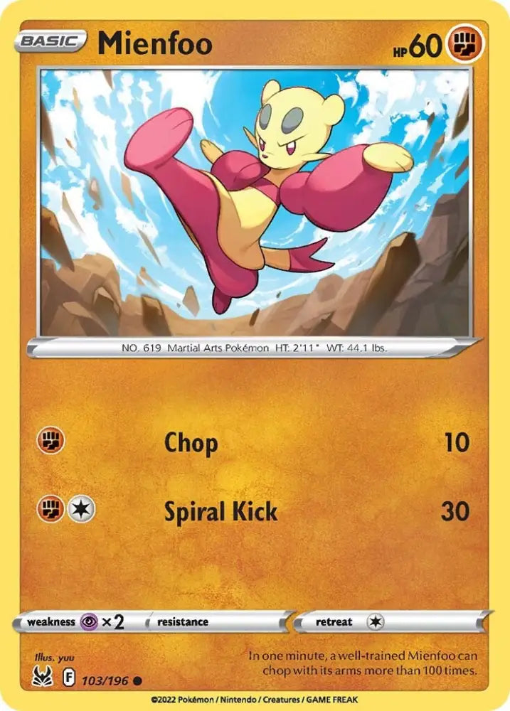 Mienfoo (103/196) [Sword & Shield: Lost Origin] - Pokemon Single