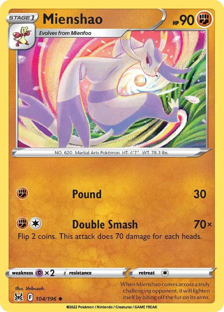 Mienshao (104/196) [Sword & Shield: Lost Origin] - Pokemon Single