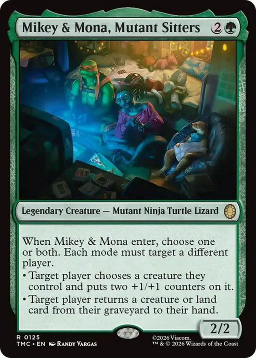 Mikey & Mona, Mutant Sitters (125) [Teenage Mutant Ninja Turtles Commander]