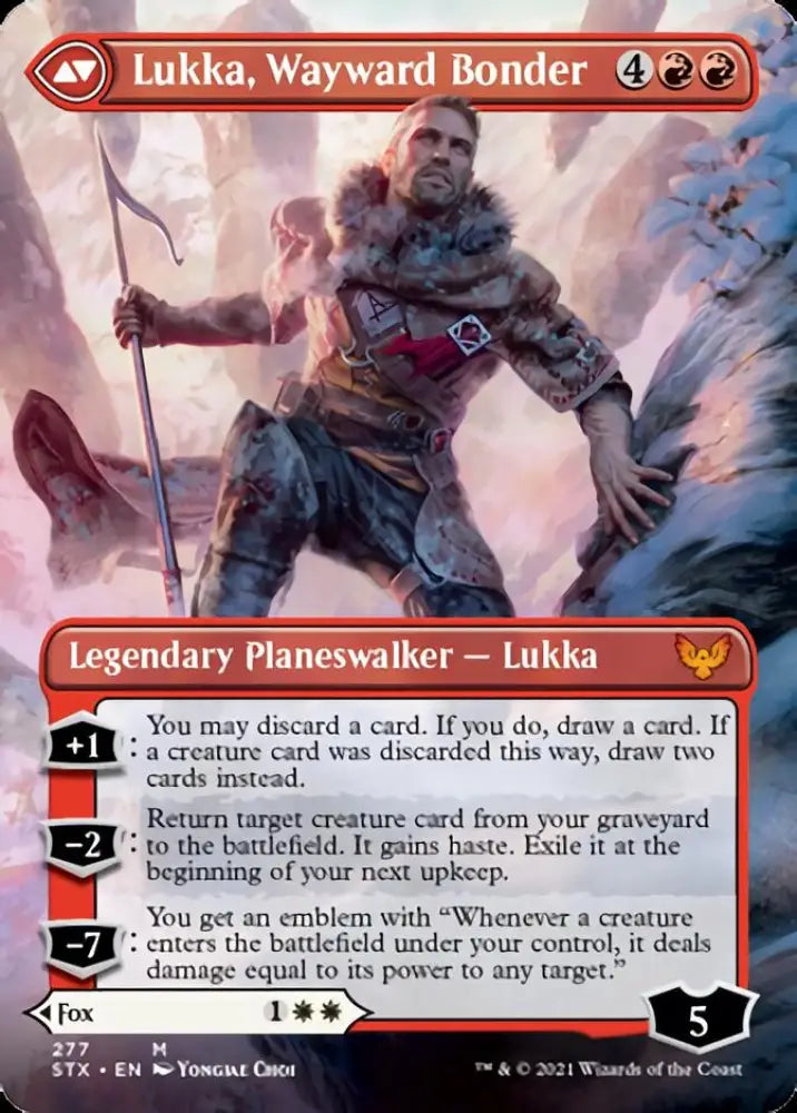 Mila Crafty Companion // Lukka Wayward Bonder (Borderless) [Strixhaven: School of Mages] - MTG Single