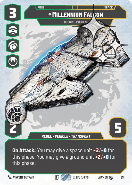 Millennium Falcon - Dodging Patrols (Prestige Foil) (851) [A Lawless Time]