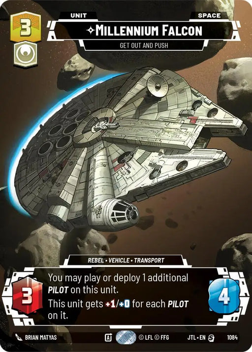 Millennium Falcon - Get Out And Push (Prestige Foil) (1084) [Jump to Lightspeed] - Star Wars: Unlimited Single