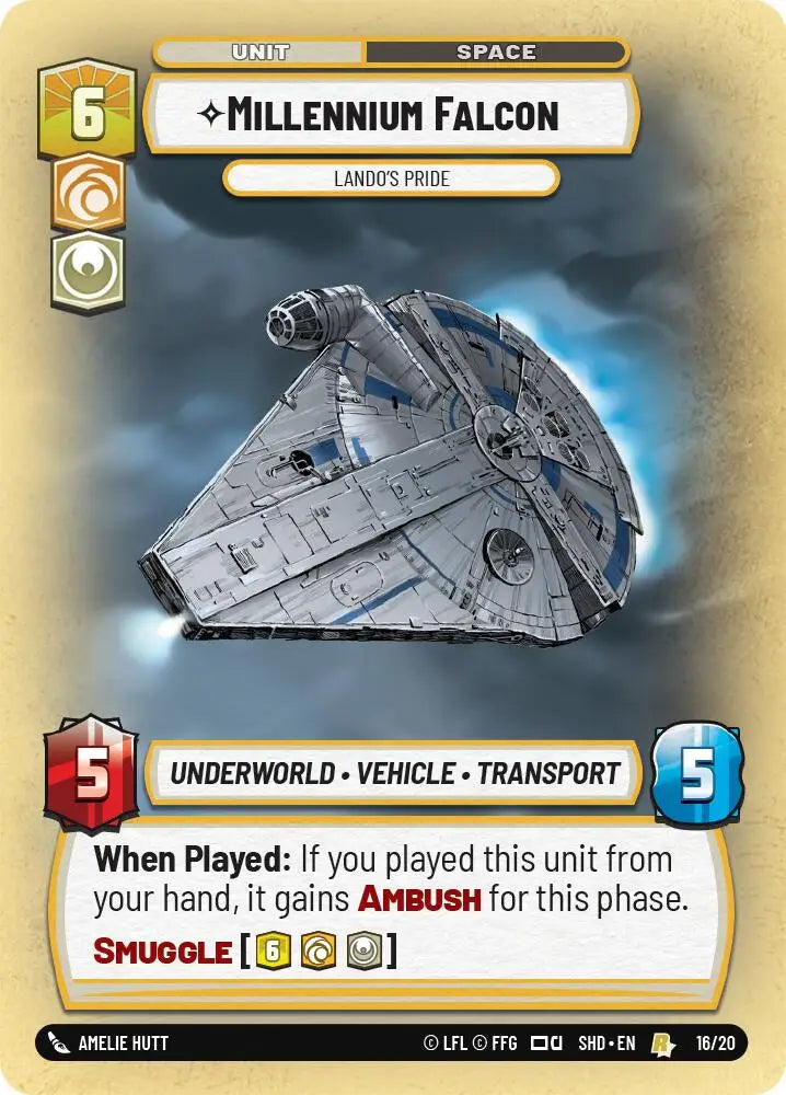 Millennium Falcon - Lando’s Pride (16/20) [Shadows of the Galaxy: Weekly Play] - Star Wars: Unlimited Single