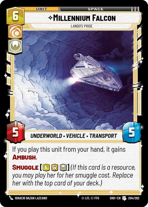 Millennium Falcon - Lando’s Pride (204/262) [Shadows of the Galaxy] - Star Wars: Unlimited Single