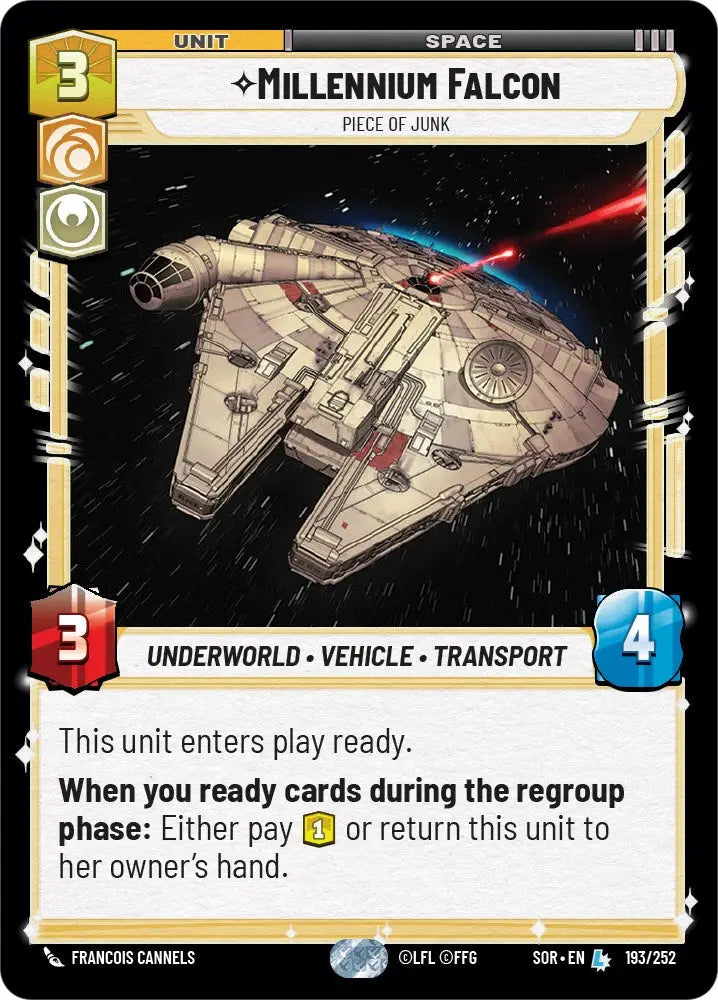 Millennium Falcon - Piece of Junk (193/252) [Spark of Rebellion] - Star Wars: Unlimited Single