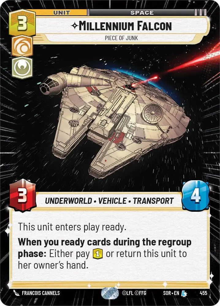 Millennium Falcon - Piece of Junk (Hyperspace) (455) [Spark of Rebellion] - Star Wars: Unlimited Single