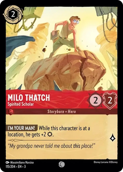Milo Thatch - Spirited Scholar (115/204) [Into the Inklands] - Lorcana Single