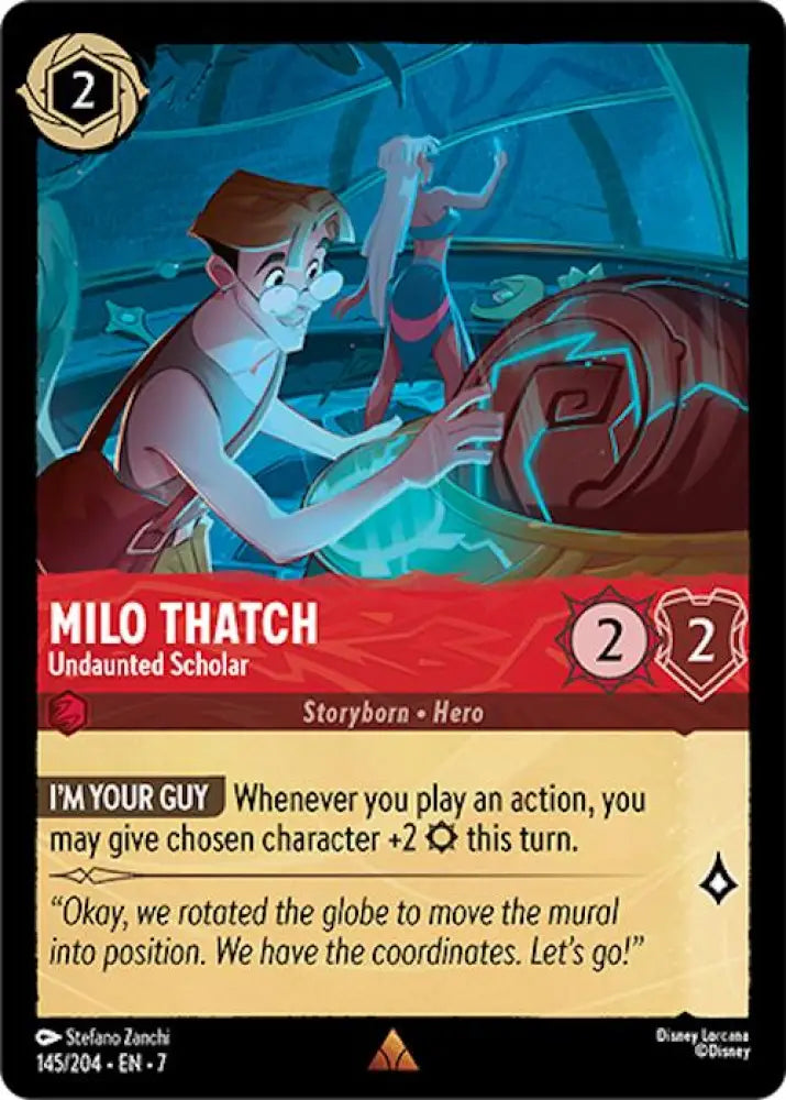 Milo Thatch - Undaunted Scholar (145/204) [Archazia’s Island] - Lorcana Single