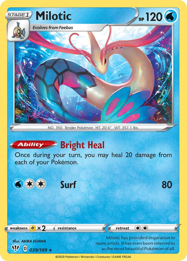 Milotic (039/189) [Sword & Shield: Darkness Ablaze] - Pokemon Single