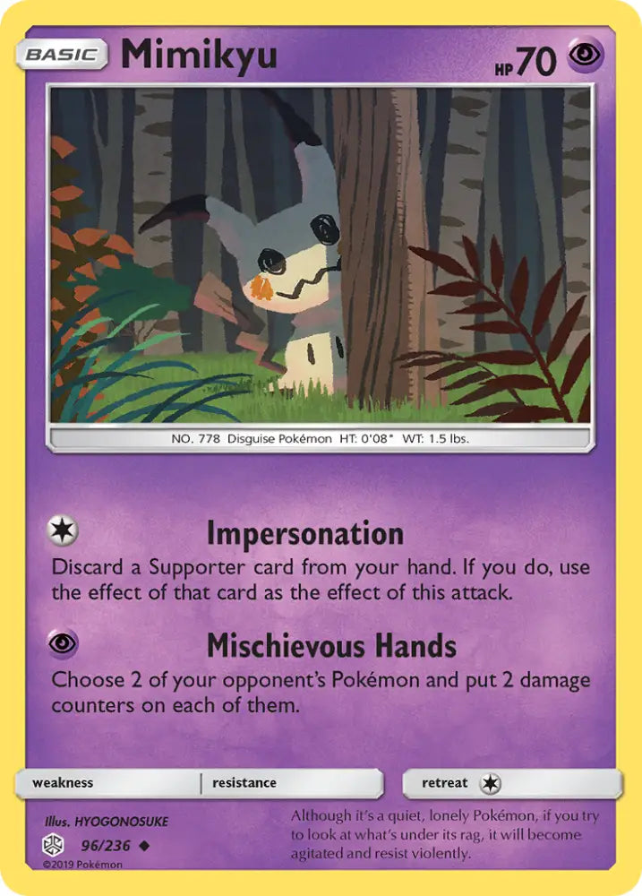 Mimikyu (96/236) [Sun & Moon: Cosmic Eclipse] - Pokemon Single
