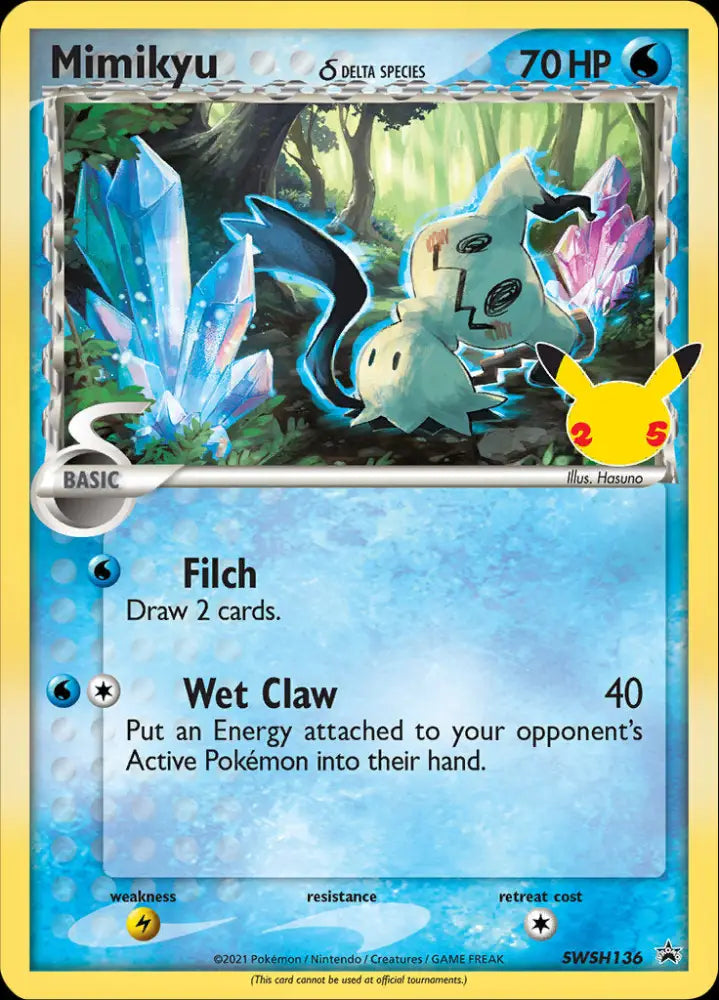 Mimikyu (SWSH136) (Delta Species) (Celebrations) [Sword & Shield: Black Star Promos] - Pokemon Single