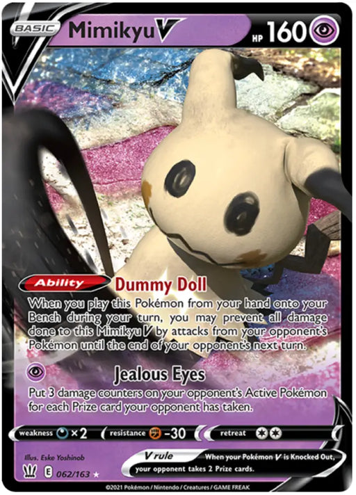 Mimikyu V (062/163) [Sword & Shield: Battle Styles] - Pokemon Single