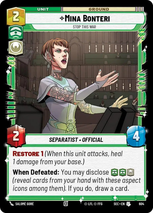 Mina Bonteri - Stop This War (Foil) (604) [Secrets of Power]