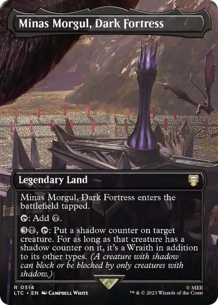 Minas Morgul Dark Fortress (Borderless) [The Lord of the Rings: Tales of Middle-Earth Commander] - MTG Single