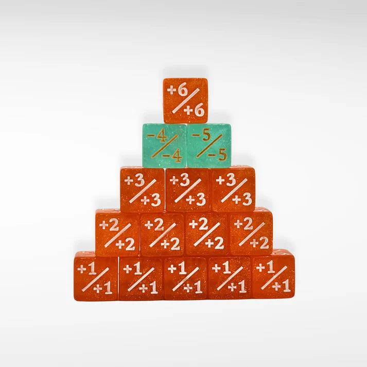 Nerd Gear: Mini +1/+1 (Plus One) 12mm Dice for MTG Orange / Teal