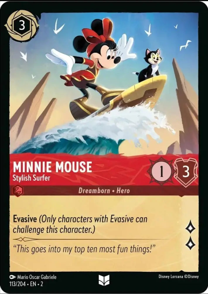 Minnie Mouse - Stylish Surfer (113/204) [Rise of the Floodborn] - Lorcana Single