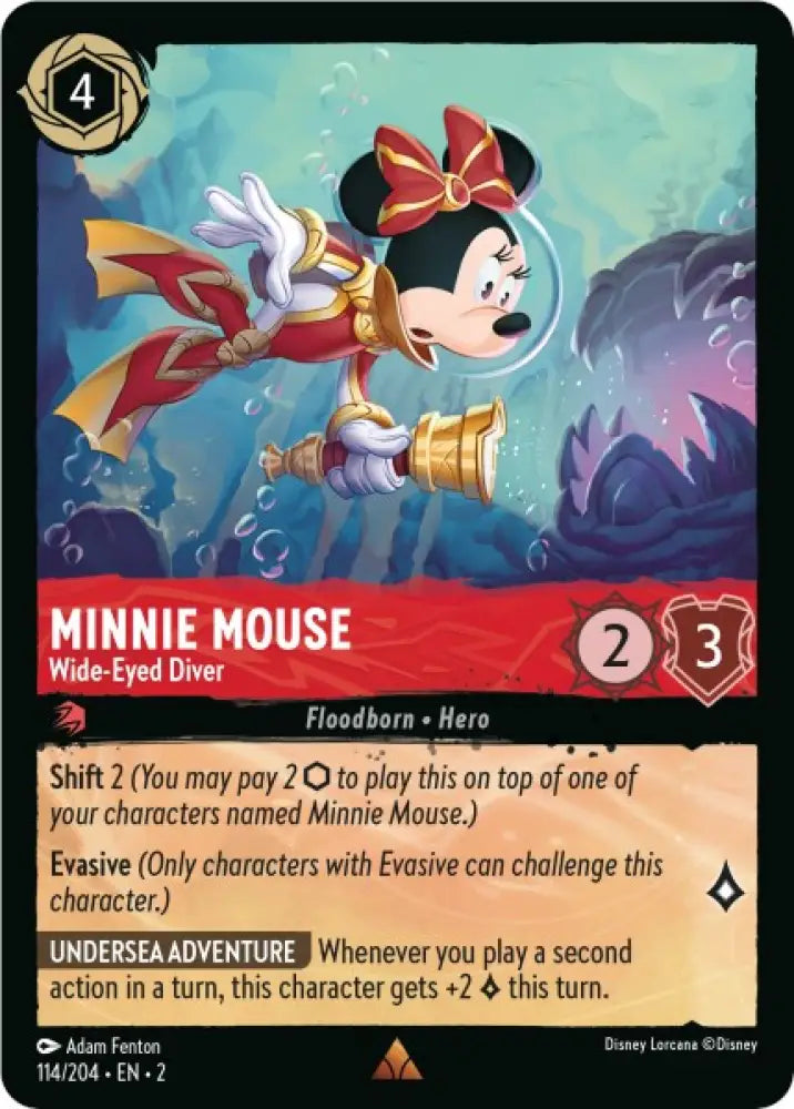 Minnie Mouse - Wide-Eyed Diver (114/204) [Rise of the Floodborn] - Lorcana Single