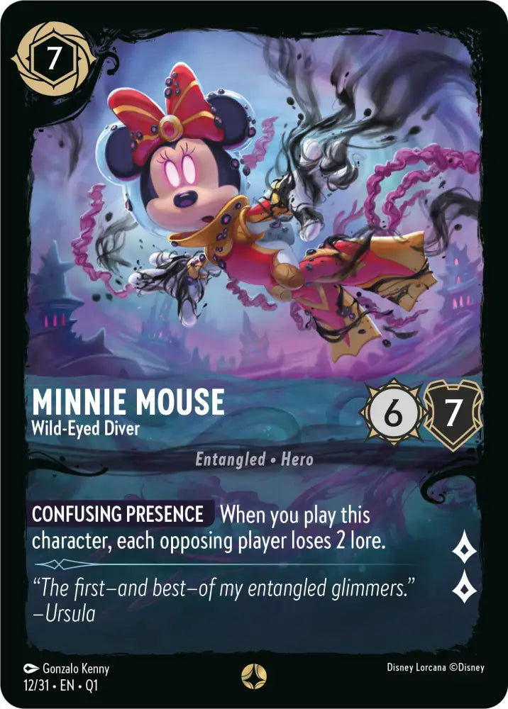Minnie Mouse - Wild-Eyed Diver (12/31) [Illumineer’s Quest: Deep Trouble] - Lorcana Single