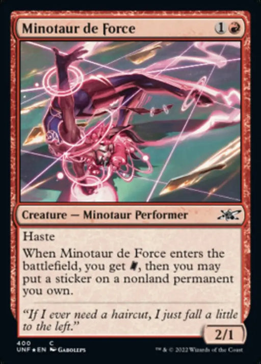 Minotaur de Force (Galaxy Foil) [Unfinity] - MTG Single