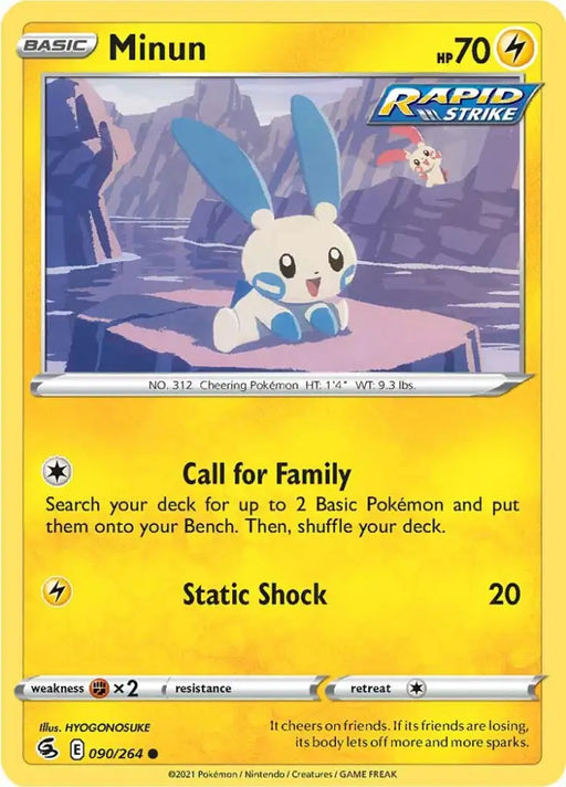 Minun (090/264) [Sword & Shield: Fusion Strike] - Pokemon Single