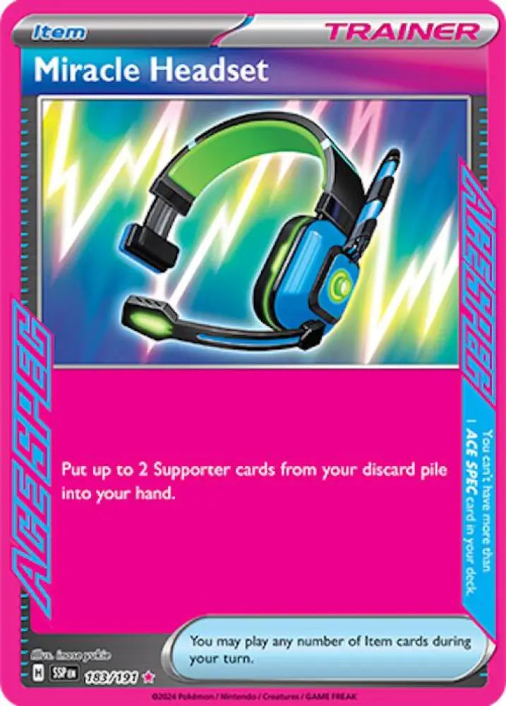 Miracle Headset (183/191) [Scarlet & Violet: Surging Sparks] - Pokemon Single