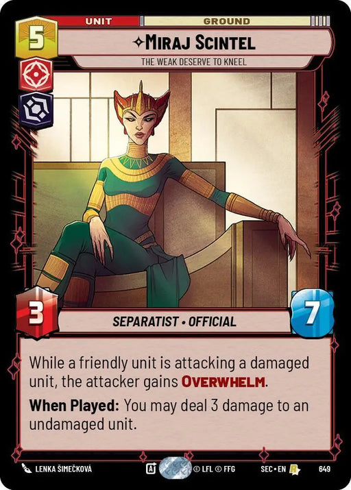 Miraj Scintel - The Weak Deserve to Kneel (Foil) (649) [Secrets of Power]