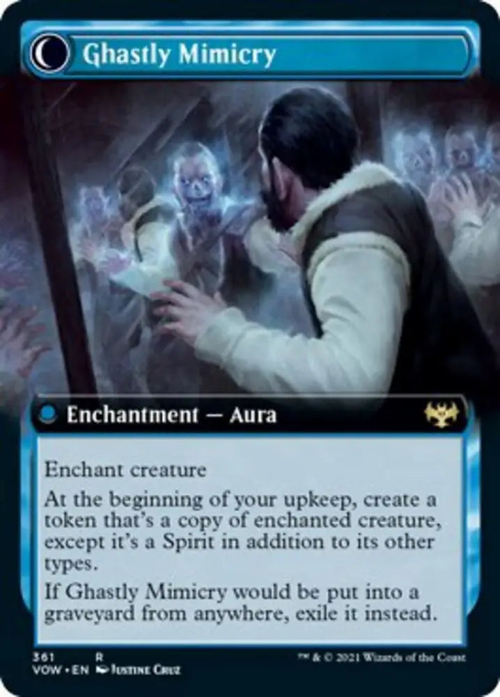Mirrorhall Mimic // Ghastly Mimicry (Extended Art) [Innistrad: Crimson Vow] - MTG Single