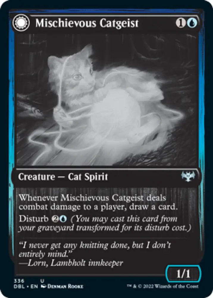 Mischievous Catgeist // Catlike Curiosity [Innistrad: Double Feature] - MTG Single