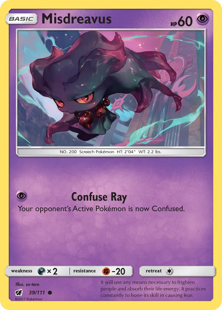 Misdreavus (39/111) [Sun & Moon: Crimson Invasion] - Pokemon Single