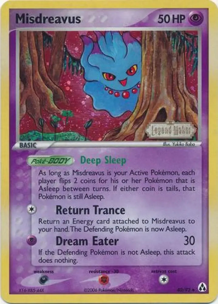 Misdreavus (40/92) (Stamped) [EX: Legend Maker] - Pokemon Single