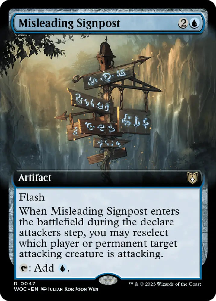 Misleading Signpost (Extended Art) [Wilds of Eldraine Commander] - MTG Single