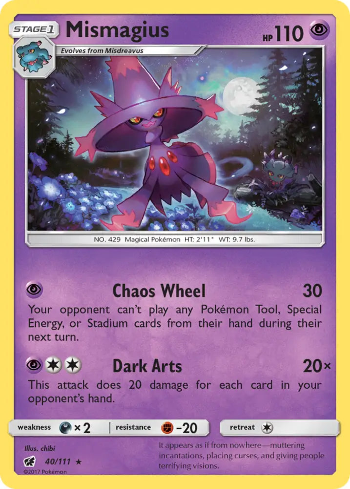 Mismagius (40/111) [Sun & Moon: Crimson Invasion] - Pokemon Single