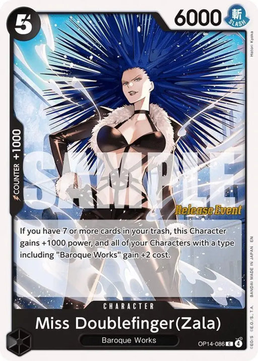 Miss Doublefinger(Zala) (OP14-086) [The Azure Sea's Seven Release Event Cards]