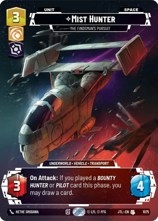 Mist Hunter - The Findsman’s Pursuit (Prestige Foil) (1075) [Jump to Lightspeed] - Star Wars: Unlimited Single