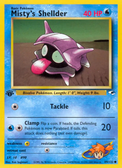 Misty’s Shellder (89/132) [Gym Heroes 1st Edition] - Pokemon Single