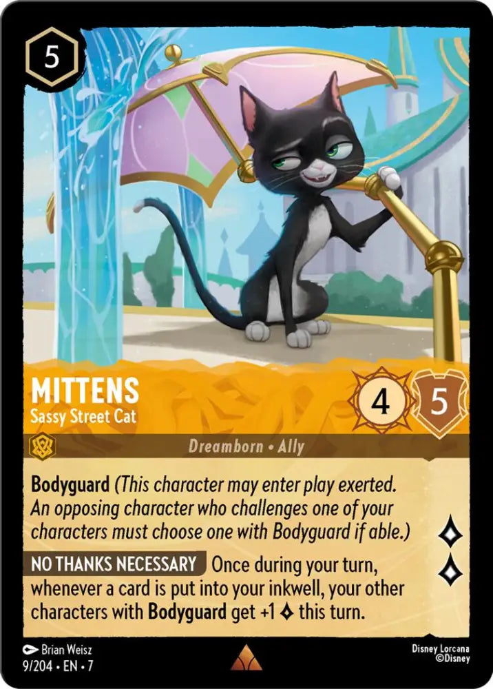 Mittens - Sassy Street Cat (9/204) [Archazia’s Island] - Lorcana Single
