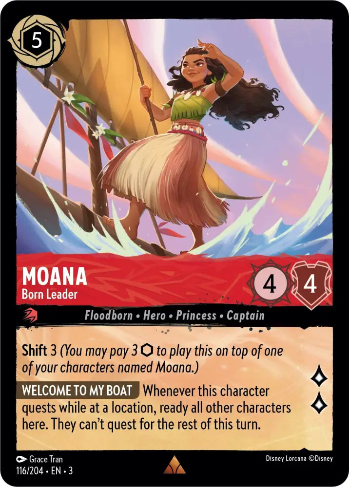 Moana - Born Leader (116/204) [Into the Inklands] - Lorcana Single