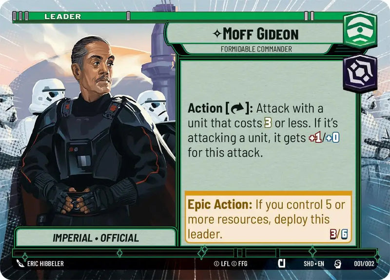 Moff Gideon - Formidable Commander (Hyperspace) (Prerelease Promos) (001/002) [Shadows of the Galaxy Promos] - Star