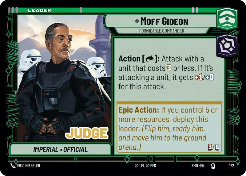 Moff Gideon - Formidable Commander (Judge Promo) (1/2) [Shadows of the Galaxy Promos] - Star Wars: Unlimited Single