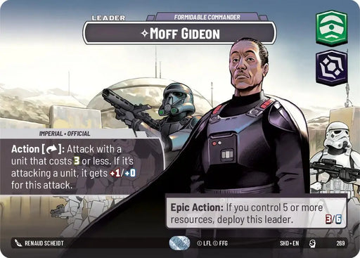 Moff Gideon - Formidable Commander (Showcase) (269) [Shadows of the Galaxy] - Star Wars: Unlimited Single